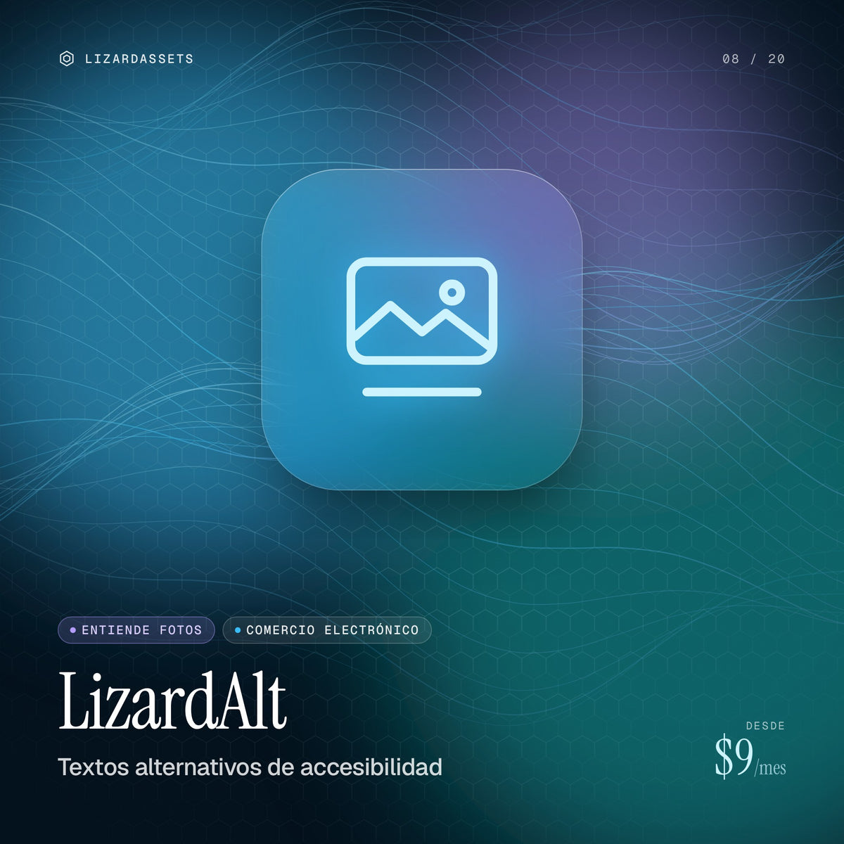 LizardAlt: Textos alternativos de accesibilidad. Ilustración de portada.