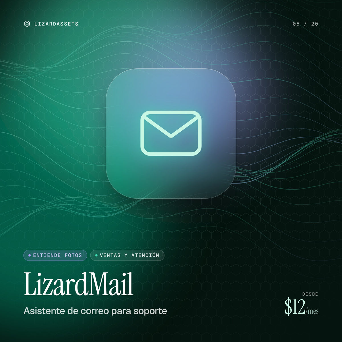 LizardMail: Asistente de correo para soporte. Ilustración de portada.