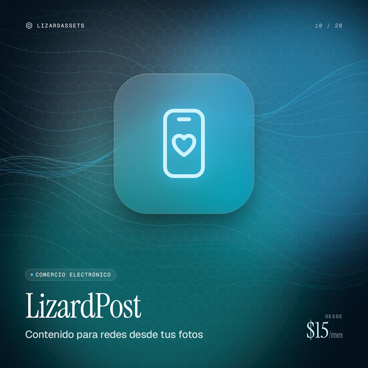 LizardPost: Contenido para redes desde tus fotos. Ilustración de portada.