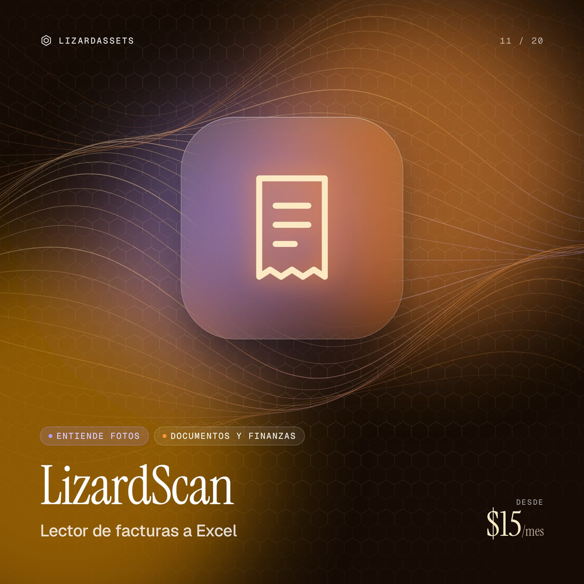 LizardScan: Lector de facturas a Excel. Ilustración de portada.